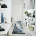 thumbnail image 3 of Wobogo Gilt Dark Blue Pattern Bedside Long Rug Delicate and Soft Modern Indoor Area Decor Non Slip Carpet for Bed Room Corridor Entrance Balcony, 3 of 8