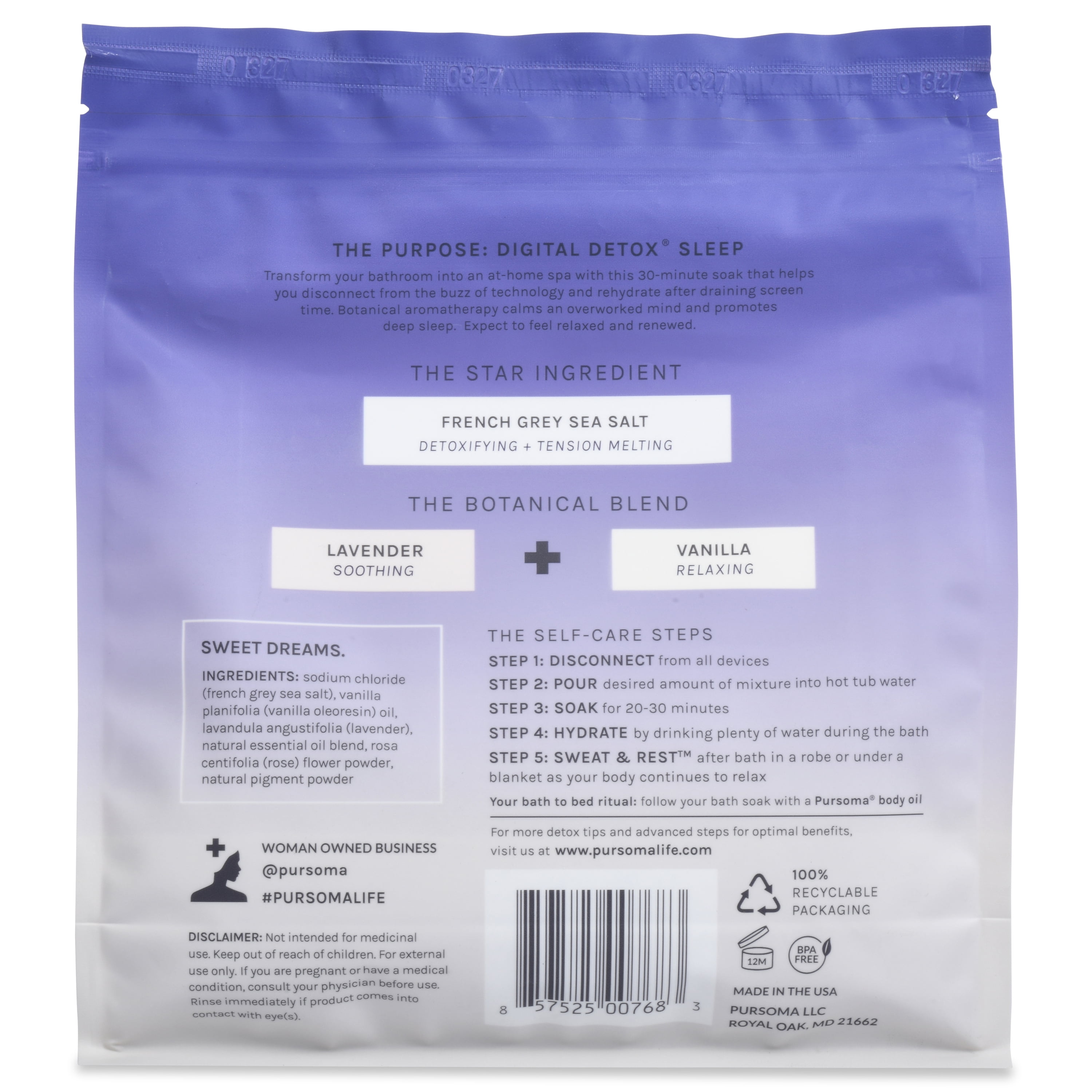 Pursoma Digital Detox SLEEP Bath Soak 48 oz