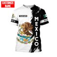 thumbnail image 1 of Camiseta con estampado de bandera nacional de México para hombre, camiseta de manga corta con patrón de águila 3D, camiseta de gran tamaño, ropa de calle de ocio con cuello redondo, 1 of 4