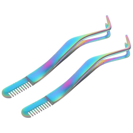 WHAMVOX  2 Pcs False Eyelash Tweezers Extension Tool Box Miss