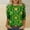 Shirts-222Green, variant on Dressy Tops for Women Flowy Crew Neck Spring Tops 3/4 Sleeve Tunic Tops Golden Glitter Effect Shamrock Celtic Print St Paddys Day Shirts