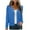 Blue, variant on Women's Slim Fit Denim Jacket - Fashionable Lapel and Long Sleeve Button Up Style