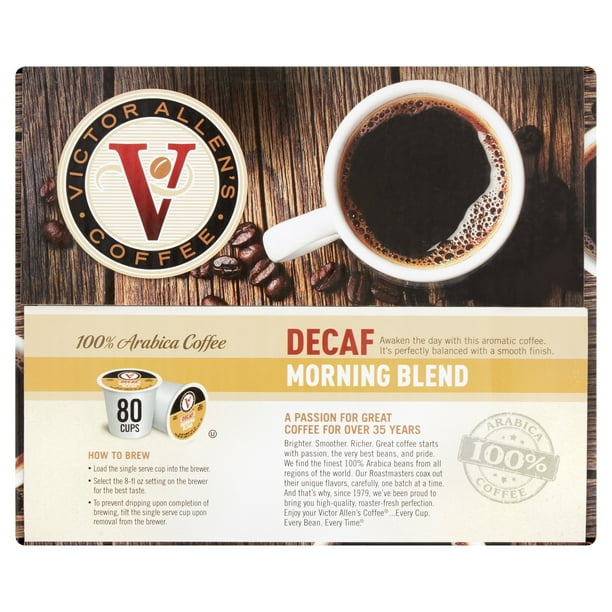 Victor Allen's Coffee Decaf Morning Blend Single Serve Brew Cups, 0.34
