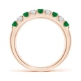 thumbnail image 2 of Angara Natural 0.32 Ct. Emerald with Diamond Non Eternity Ring in 14K Rose Gold for Women (Ring Size: 11.5), 2 of 9
