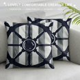 thumbnail image 3 of Qinduosi  of Throw Pillow Covers Summer Nautical Costal Navy Blue White and Gray Stripe Helm Anchor Boat Star Decorative Pillow Cases Home Decor Standard Square Pillowcases White, 3 of 5