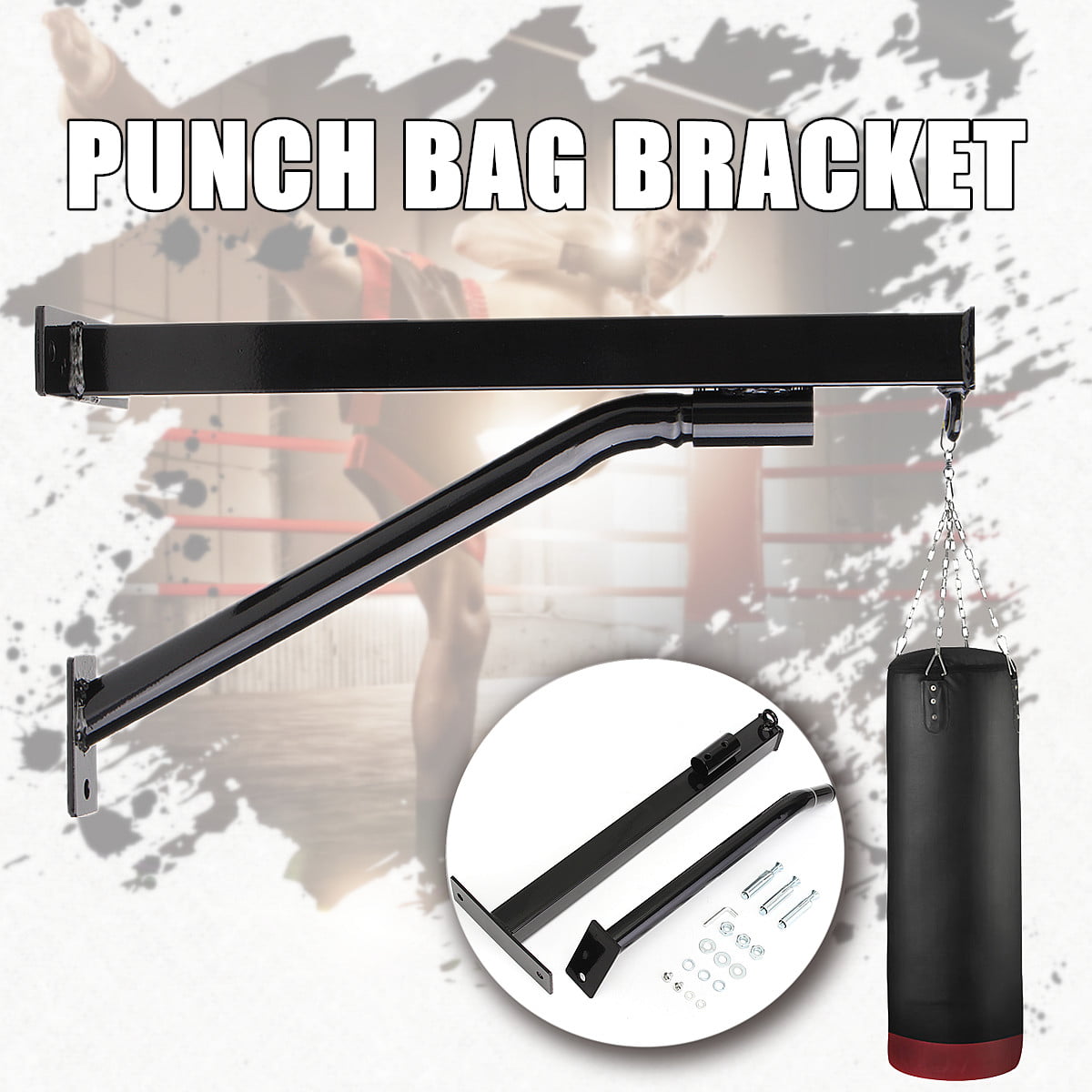 Heavy Duty Punching Bag Wall Bracket Steel Mount Hanging Stand Boxing MMA 100kg 