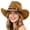 Z23-Khaki, variant on Felt Cattleman Cowboy Hat Wide Brim Shapeable Western Hat for Women Cowgirl Rodeo Party Halloween Country Festival