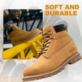 thumbnail image 6 of SAFETY LOONG Steel Toe Work Boots for Men, 6-Inch Non Slip Comfortable Leather Waterproof Industrial Construction Safety Workboots steel Wheat 10, 6 of 8