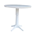 thumbnail image 5 of International Concepts 36" Round Bar Height Dining Table with 12" Leaf and 4 Stools, 5 of 6