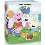 Peppa Pig Large Plastic Gift Bag - (1 Count) | Durable & Reusable, Perfect for Parties & Celebrations (Pack of 2)
