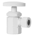 thumbnail image 3 of Westbrass 20" Bullnose Dual Facuet Supply Line Kit with Round Handle Angle Shut Off Valves, Powder Coat White, 3 of 7