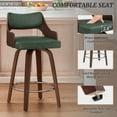 thumbnail image 6 of Dycanpo 26'' Swivel Counter Height Bar Stools Set of 3,Mid-Century Wooden Barstools with Backs for Kitchen Restaurant,Green, 6 of 8