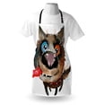 thumbnail image 3 of Animal Apron Funny Dog Puppy Smiling Best Companion Happy Creature Humor Grunge Print, Unisex Kitchen Bib Apron with Adjustable Neck for Cooking Baking Gardening, Cocoa Red Orange Blue, by Ambesonne, 3 of 3