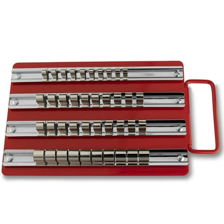 Neiko 02458A Universal Socket Holders in Organizer Tray | 40-Piece Set | 1/4, 3/8 and 1/2 Multi-Drive by