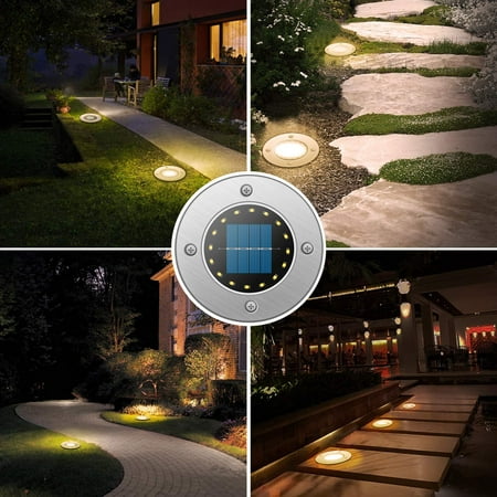 Solar Lamps Garden 16 Led Lights Floor Light Outside 4 Pieces Stainless Steel Outdoor Waterproof For Lawn Path Yard Driveway Inner Sidewalk Canada Solar Lamps Garden 16 Led, Outdoor Floor Lights Solar