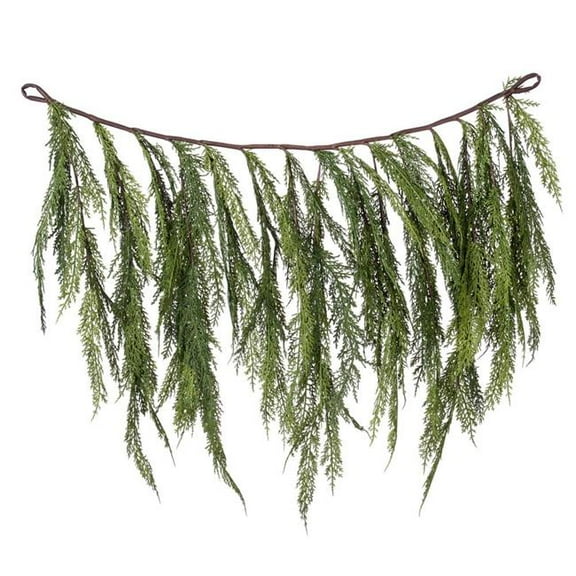 Vickerman RY250136 36 x 27 in. Green Cedar Dripping Christmas Garland