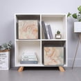thumbnail image 3 of Collapsible Oxford Fabric Storage Cubes with Handles, Large Mid Foldable Oxford Cloth Bins Set of 2/6, Closet Organizers for Shelves Clothes Home Kitchen Toy - Wave Peony, 3 of 7