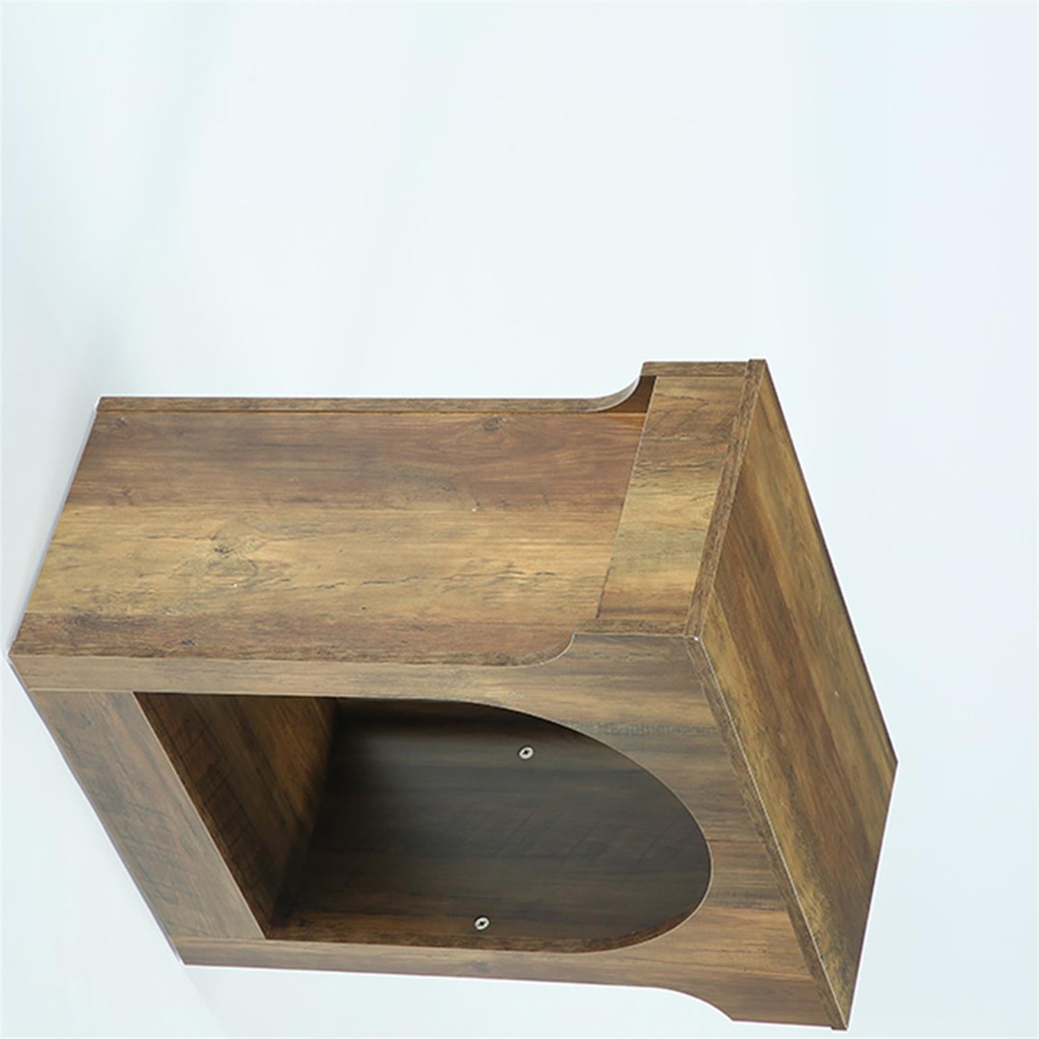 Demi Bonn 25.6" Narrow End Table, Sofa Side Table with Storage Shelf for Hallway, Bedroom, Living Room, Brown