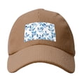 thumbnail image 4 of Baseball Cap Bent Eaves Design 6 Piece Cap Body Breathable Not Hot Plastic Cap Drag For Daily Travel Vacation Watercolor Light Blue Leaves Khaki, 4 of 8