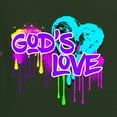 thumbnail image 2 of Wild Bobby, Graffiti Art God's Love, Inspirational/Christian, Men Graphic Tee, Forest Green, 4X-Large, 2 of 4