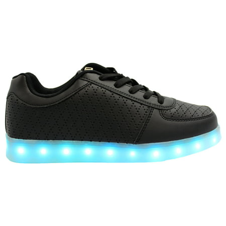 Galaxy LED Shoes Light Up USB Charging Low Top Perforated Women?s Sneakers