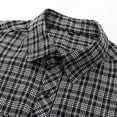 thumbnail image 6 of CYiJun George Mens Flannel Plaid Shirt Long Sleeve Button Down Casual Shirt with Two Pockets,Black L, 6 of 8