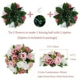 thumbnail image 4 of Blosmon Flower Kissing Balls Wedding Centerpieces 2 Pcs Spring Artificial Roses Flowers Vingtage Pink Dusty Rose Floral Arrangements, 4 of 10