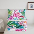 thumbnail image 5 of meiyoeat Tropical Flamingo Floral Twin Comforter Sets,Green Monstera Leaf Bedding Set For Girl,Reversible,2-Piece,1 Comforter and 1 Pillowcase, 5 of 7