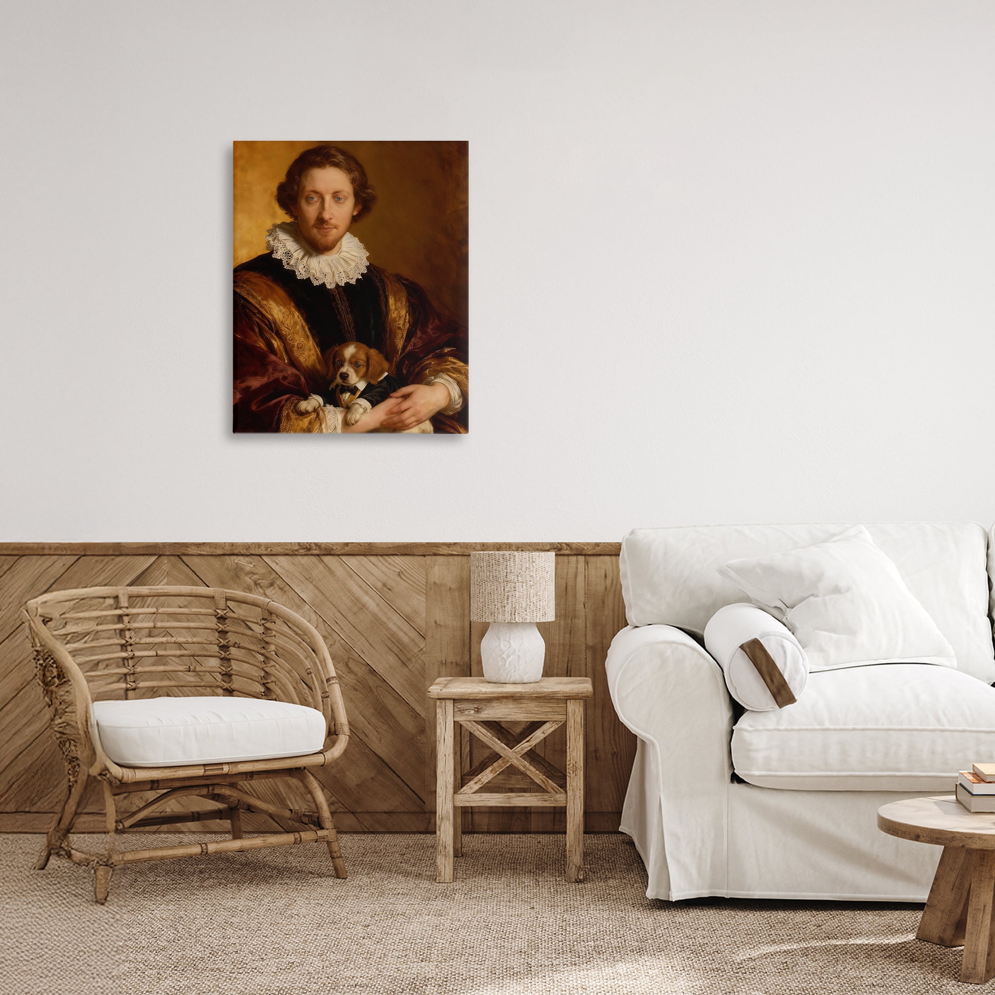 Stupell Industries Renaissance Noble with Loyal Companion Canvas Wall Art, design by CAD Designs