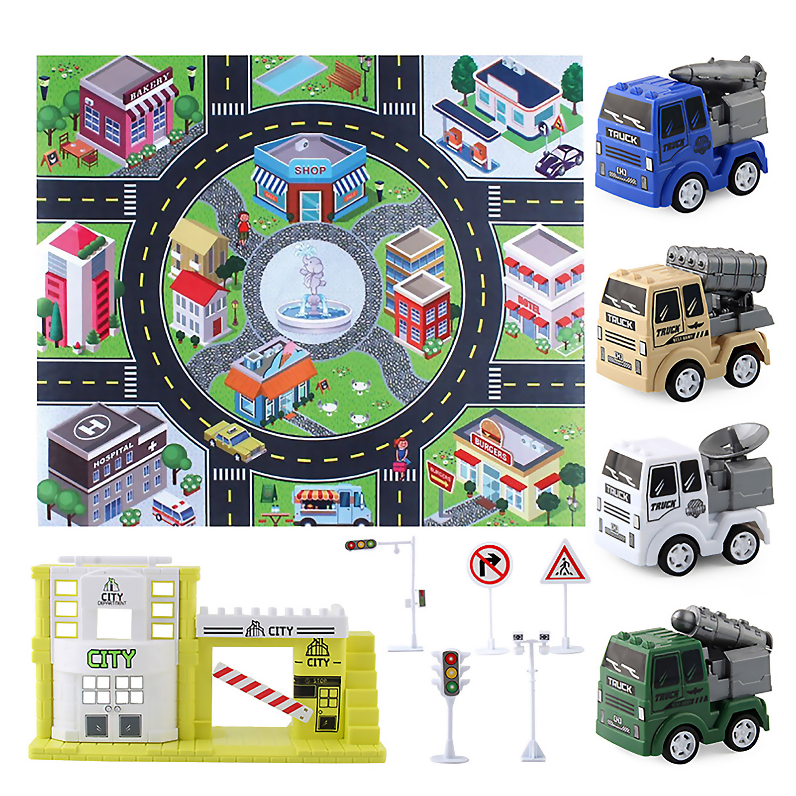 huntermoon Play Mat Road Map Kids Large City Traffic toy Car Park Mat baby Crawling Rug Playmat