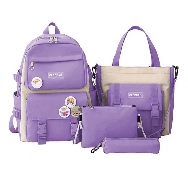 Mochilas Set 4 Pzs Para Dama Color Lila