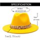 thumbnail image 3 of Fedoras-sombrero fedora con cadena dorada para hombre y mujer, gorro de ala ancha, color sólido, jazz, Otoño e Invierno, 3 of 4