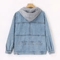thumbnail image 4 of Veste en Jean Déchirée pour Femmes, Chaude, Boutonnée, Courte, avec Poche, Décontractée et Élégante, 4 of 7