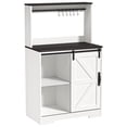 thumbnail image 6 of mwptoo Buffet Cabinet,Storage Cabinet with Sliding Barn Door, Coffee Bar for Dinning Room, Kitchen, Hallway, and Living Room (Black & White), 6 of 8
