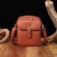 thumbnail image 2 of BallsFHK Vintage Double Layer Large Capacity Messenger Bag, Leather Small Purse Crossbody Shoulder Bag For Women Men, 2 of 5