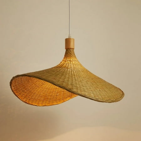 

FPWNGL Stunning Exquisite Unique Hand Woven Bamboo Rattan Pendant Lamp - Elegant Lighting Fixture for Bedroom Restaurant and Living Room Decor - Beautiful Chandelier