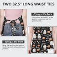thumbnail image 6 of Black Halloween Ghosts Pumpkins and Bones Apron-Garden Aprons for Women with Pockets-Cotton Linen Waterproof Kitchen Cooking Gardening Aprons Adjustable for Kitchen,Cooking,BBQ and Salon 32"x27", 6 of 7
