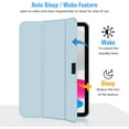 thumbnail image 3 of Clear Case for iPad A16 11th Generation 11 Inch (2025),iPad 10th Generation 10.9" (2022),Stand Cover with Hard Translucent Back, Support Touch ID, Auto Wake/Sleep&Stylus Holder-Blue, 3 of 15