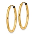 thumbnail image 3 of 14K Yellow Gold 22mm x 2mm Round Endless Hoop Earrings, 3 of 3