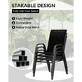 thumbnail image 6 of Patio Chairs Set of 4, Outdoor Stackable Dining Chairs for All Weather, Breathable Garden Outdoor Furniture for Backyard Deck, 300lbs Capacity, 6 of 8