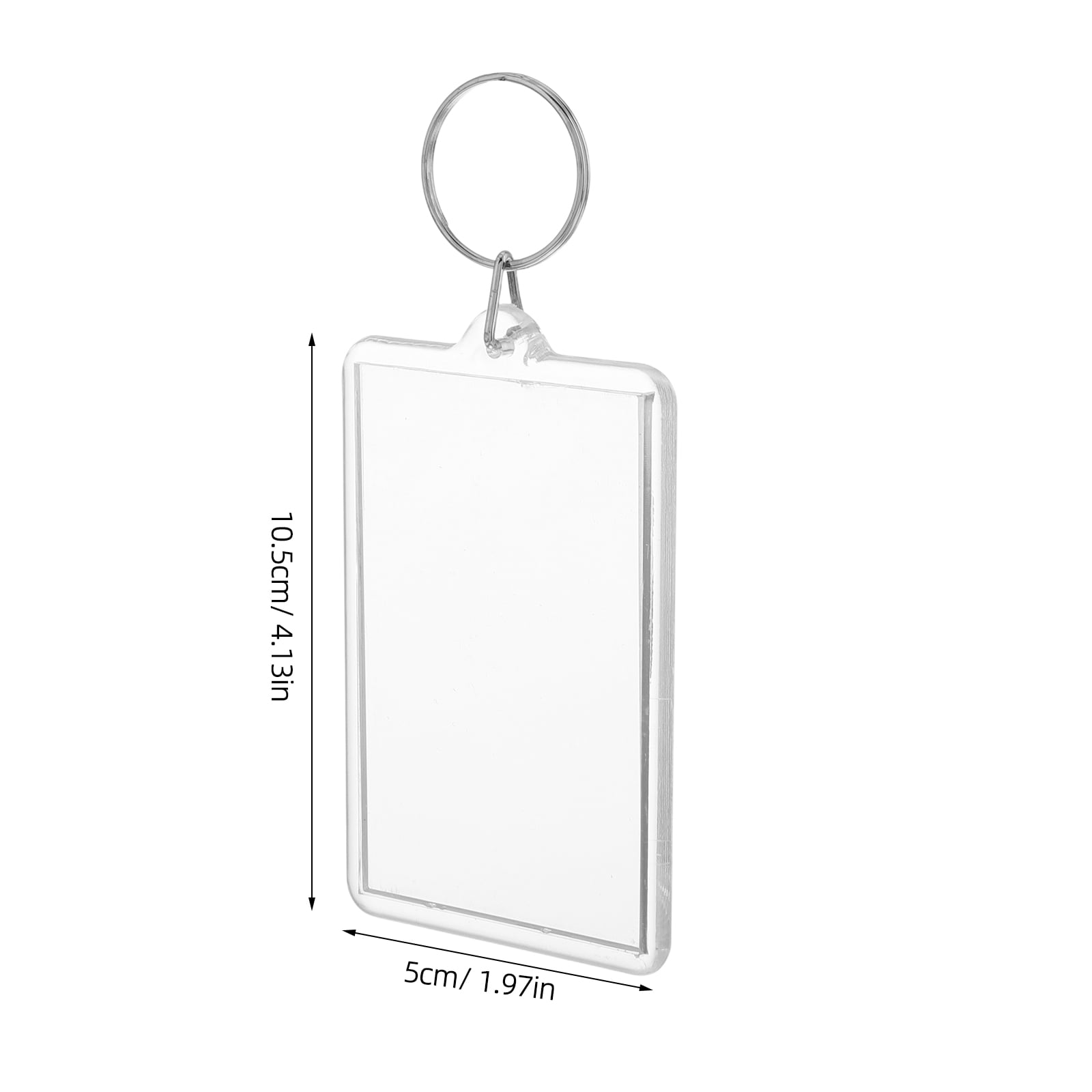 OUNONA 50 Pcs Plastic Keychain Blank Clear Rectangle Keyring Holder Picture Keychain Ornaments Photo Insert Keychain For Diy Projects And Craft