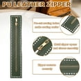 thumbnail image 3 of Zipper de cuero PU Uxcell, Zippers de ganchillo de metal de extremo cerrado de 10.6In con agujeros para costura de bolso/DIY monedero/creación de ropa [Verde militar], 3 of 6