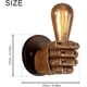thumbnail image 4 of Lámpara de pared con puño antiguo, lámpara de pared industrial vintage E27 con base de bombilla Edison para pasillo, cocina, dormitorio, restaurante, cafetería iluminada (luz de mano izquierda), 4 of 5