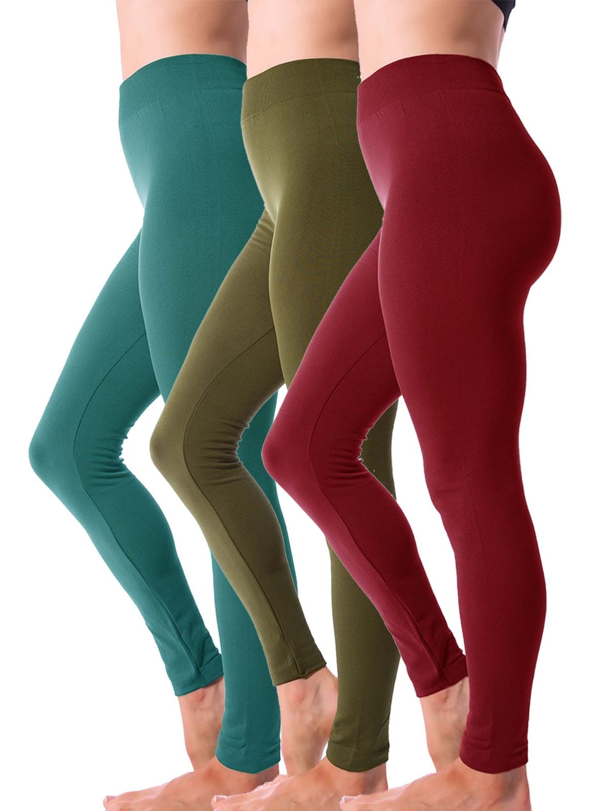 3 Pack Women's Winter Warm Fleece Lined Thick Brushed Full Length Leggings  Thights Thermal Pants