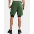 thumbnail image 3 of Athletic Works Men's and Big Men's 2 In 1 Perforated Active Shorts, 7" Inseam, Sizes S-3XL, 3 of 5
