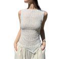 thumbnail image 1 of Gupgi Women Irregular Tank Tops Casual Summer Sleeveless White Shirt Basic Vests, 1 of 9