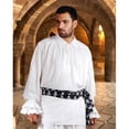 thumbnail image 1 of The Pirate Dressing C1007 John Cook Renaissance Shirt- White - Small & Medium, 1 of 1