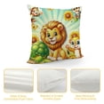 thumbnail image 4 of Leisuo Cartoon Throw Pillow Cushion Cover, Relaxing in Flowers Nature Butterfly Lion King Graphic, Decorative Square Accent Pillow Case, Orange Blue Yellow, 4 of 5