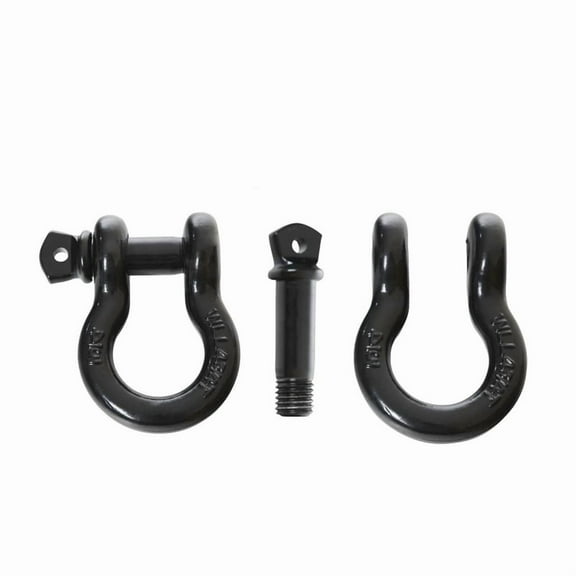 Overland Vehicle Systems 19010201: Recovery Shackle 3/4" 4.75 Ton Black, Pair