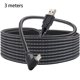 thumbnail image 1 of Cateissary Cable de carga VR tipo C, línea de fecha, Cable móvil, bolsillo, adaptador de auriculares de música de viaje, reemplazo para Videojuegos y accesorios Negro+Blanco 3 mètres, 1 of 6